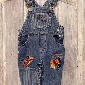 Vintage Whinnie the Pooh & Tigger Football Pals Overalls Boys 12M